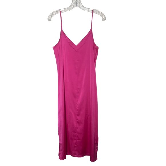 The Drop Ana Slip Dress Womens Small Hot Pink New Silky Adjustable Straps - Picture 2 of 9
